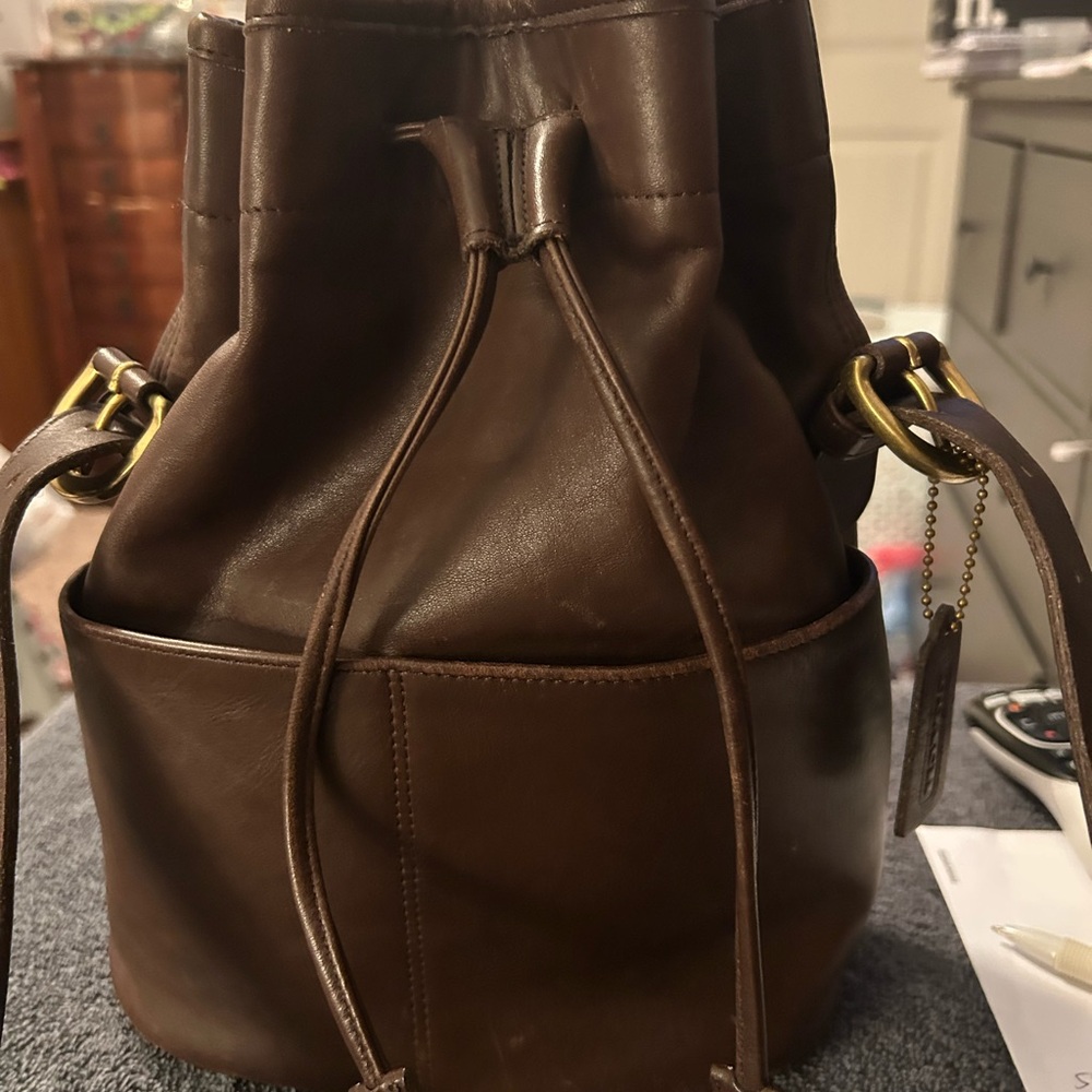 Coach Brown Leather Bucket Bag